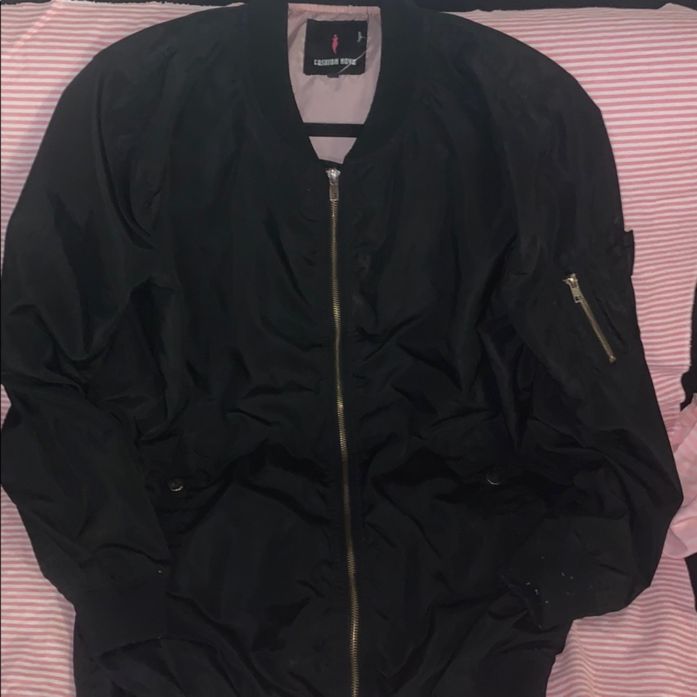Fashion Nova Long Bomber Jacket